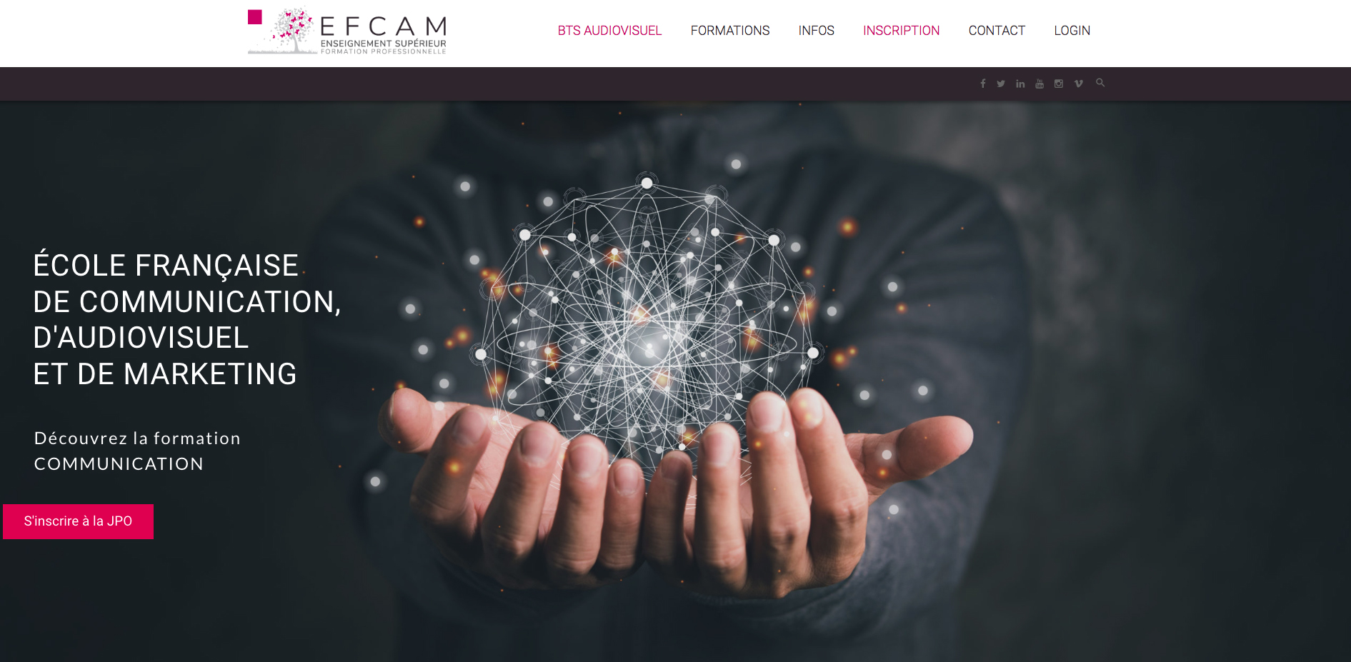 EFCAM website mockup